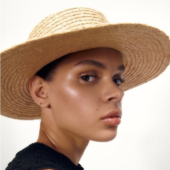 NWT. Zara Natural Raffia Hat with a Contrast Band. Size S. - Picture 5 of 10